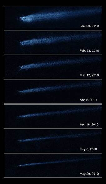 Illustration for article titled For the first time, Hubble finds the wreckage of an explosive asteroid collision